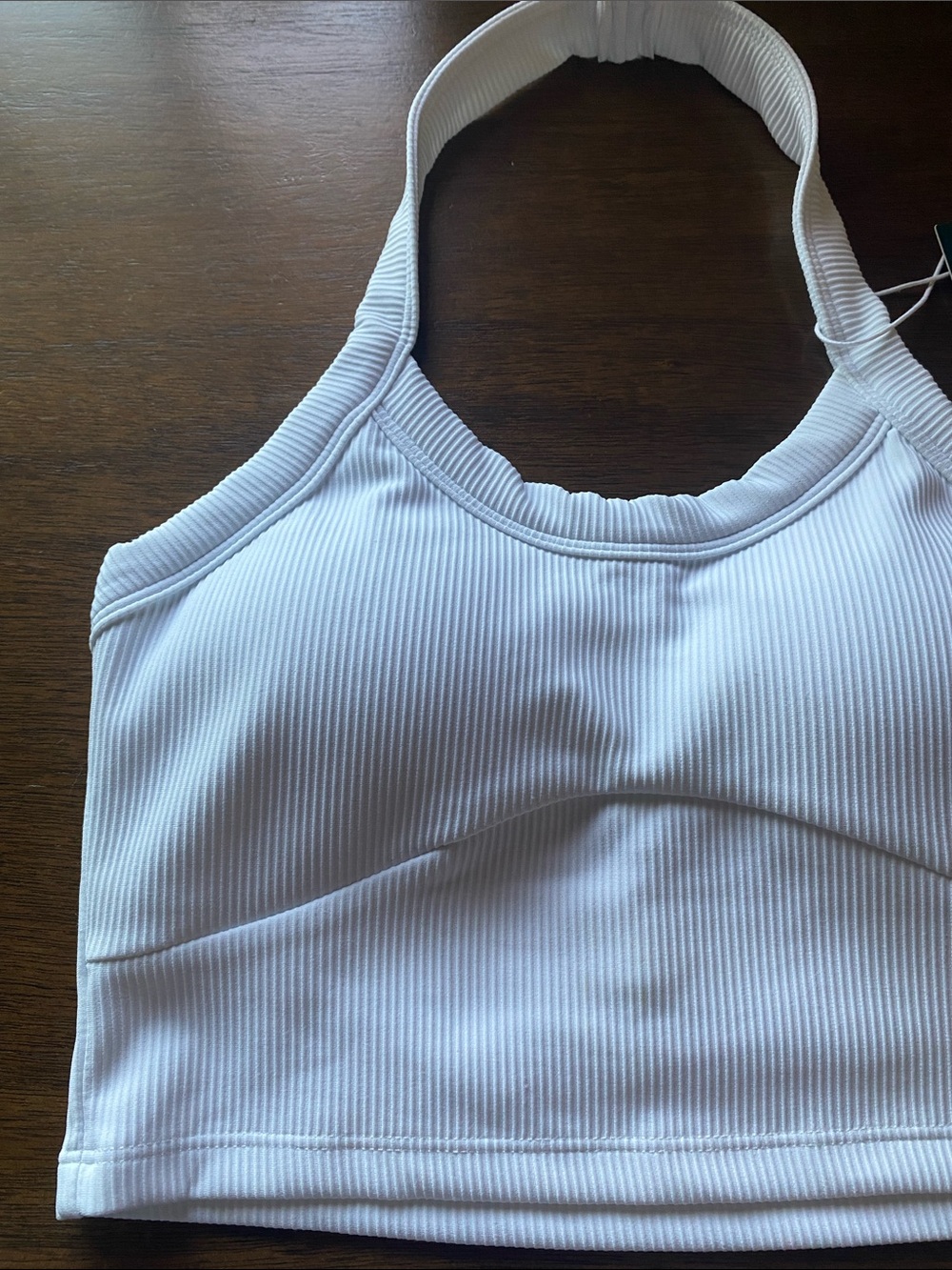 HALARA White Ribbed Halter Sports Bra Size XS - Picture 2 of 15